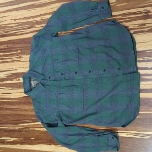 LAST CHANCE or CHARITY REI Checkered Plaid Shirt gray green